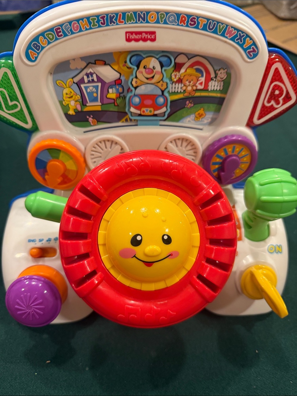 Fisher-Price Bright Red & Yellow Sunny Steering Wheel Activity Toy